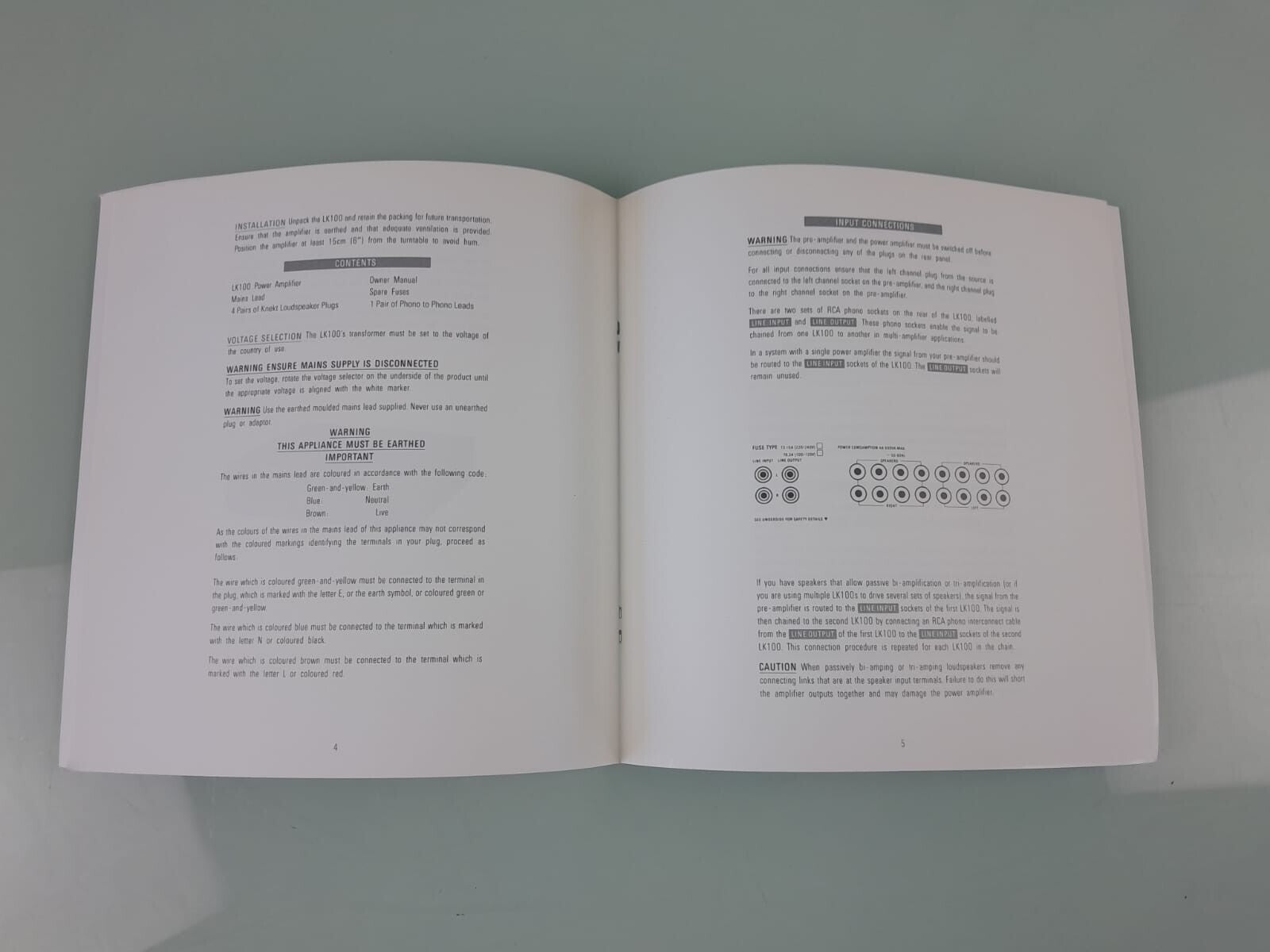LINN LK 100 POWER AMPLIFIER OWNERS MANUAL