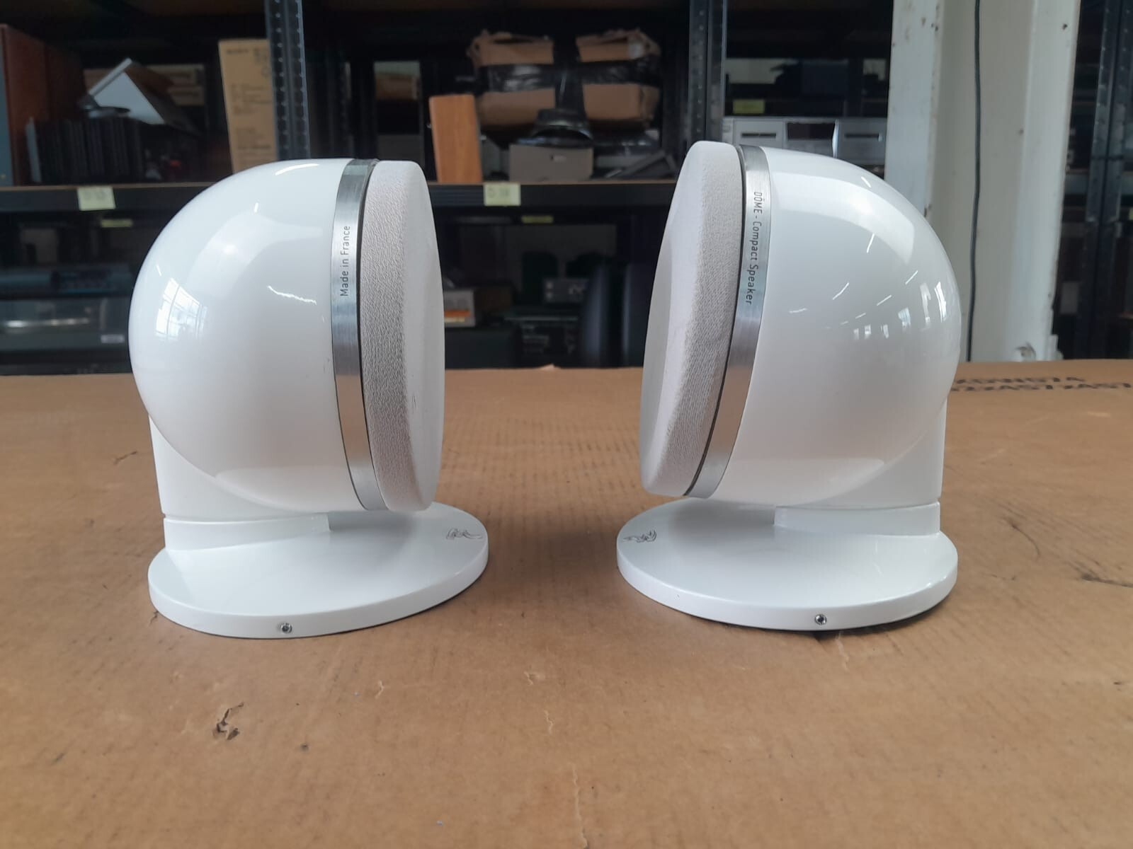 Focal Dome Compact Speakers with wall brackets/ table stands.