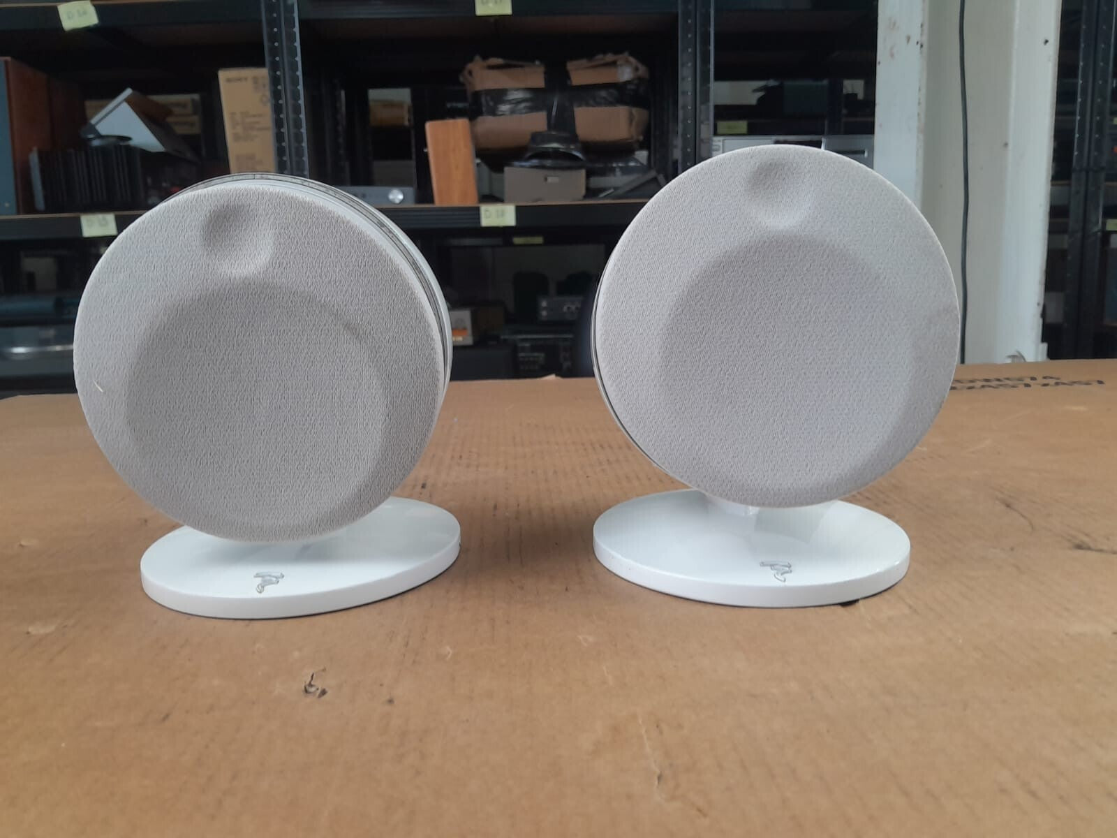 Focal Dome Compact Speakers with wall brackets/ table stands.