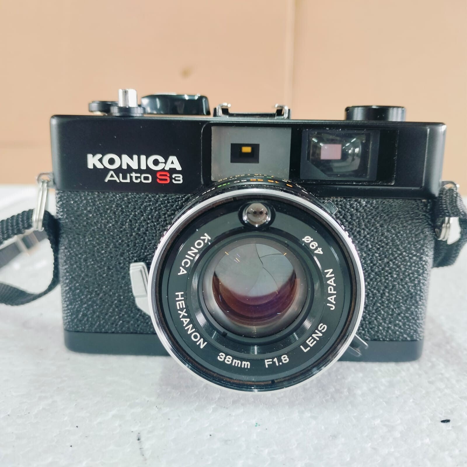 KONICA AUTO S3 sRANGEFINDER CAMERA WITH HEXANON 38MM F1.8 LENS & X-14 FLASH