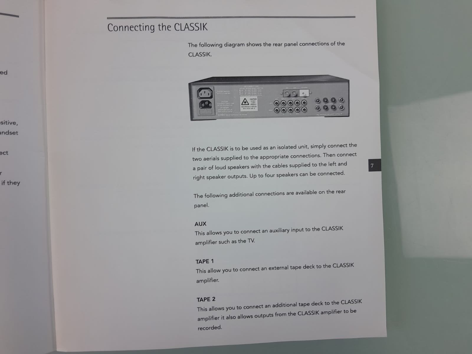 LINN CLASSIK INDEPENDENT CD / TUNER / CONTROL / POWER AMPLIFIER OWNERS MANUAL