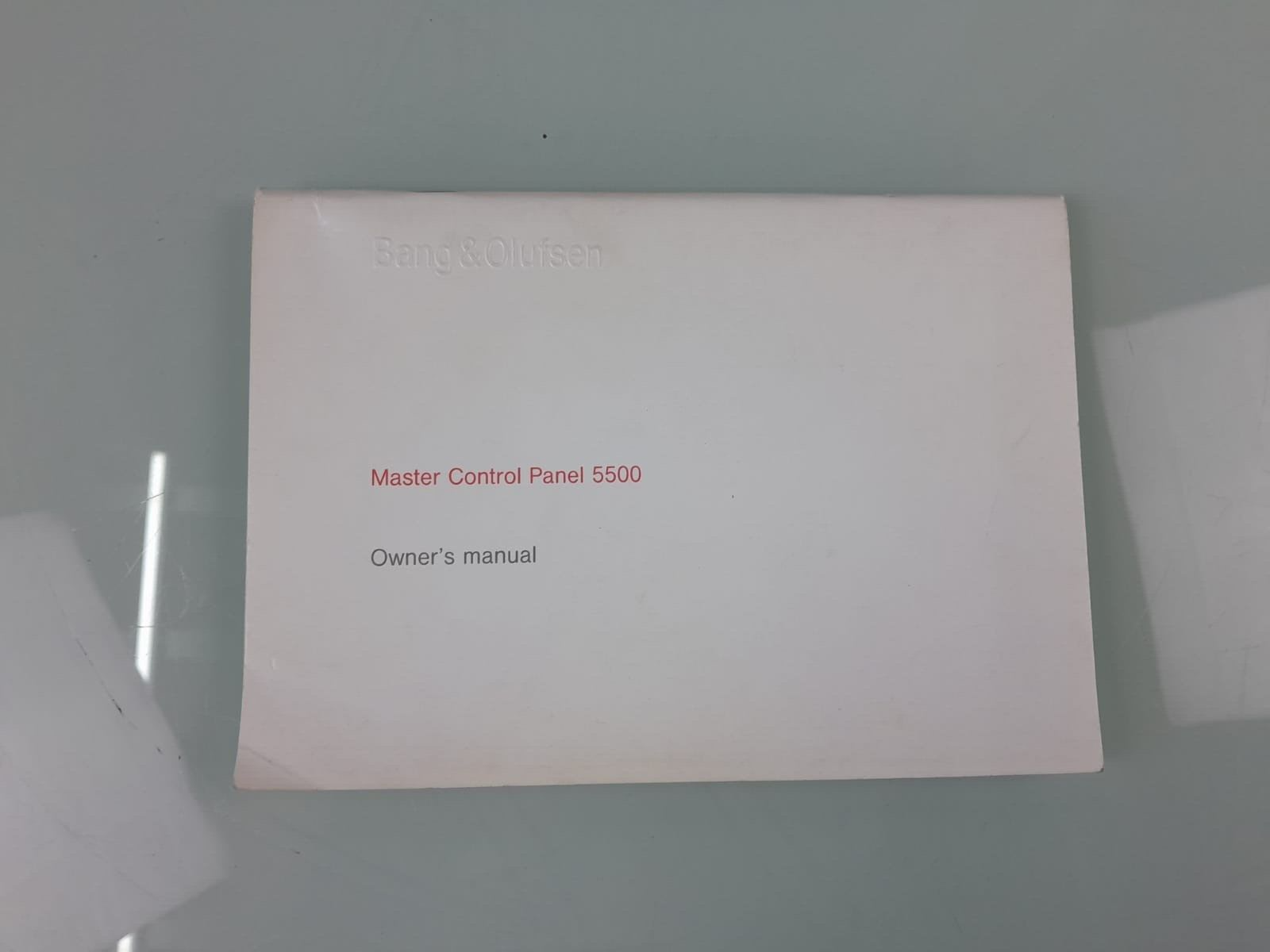 BANG & OLUFSEN B&O MASTER CONTROL PANEL 5500 OWNER'S MANUAL #002