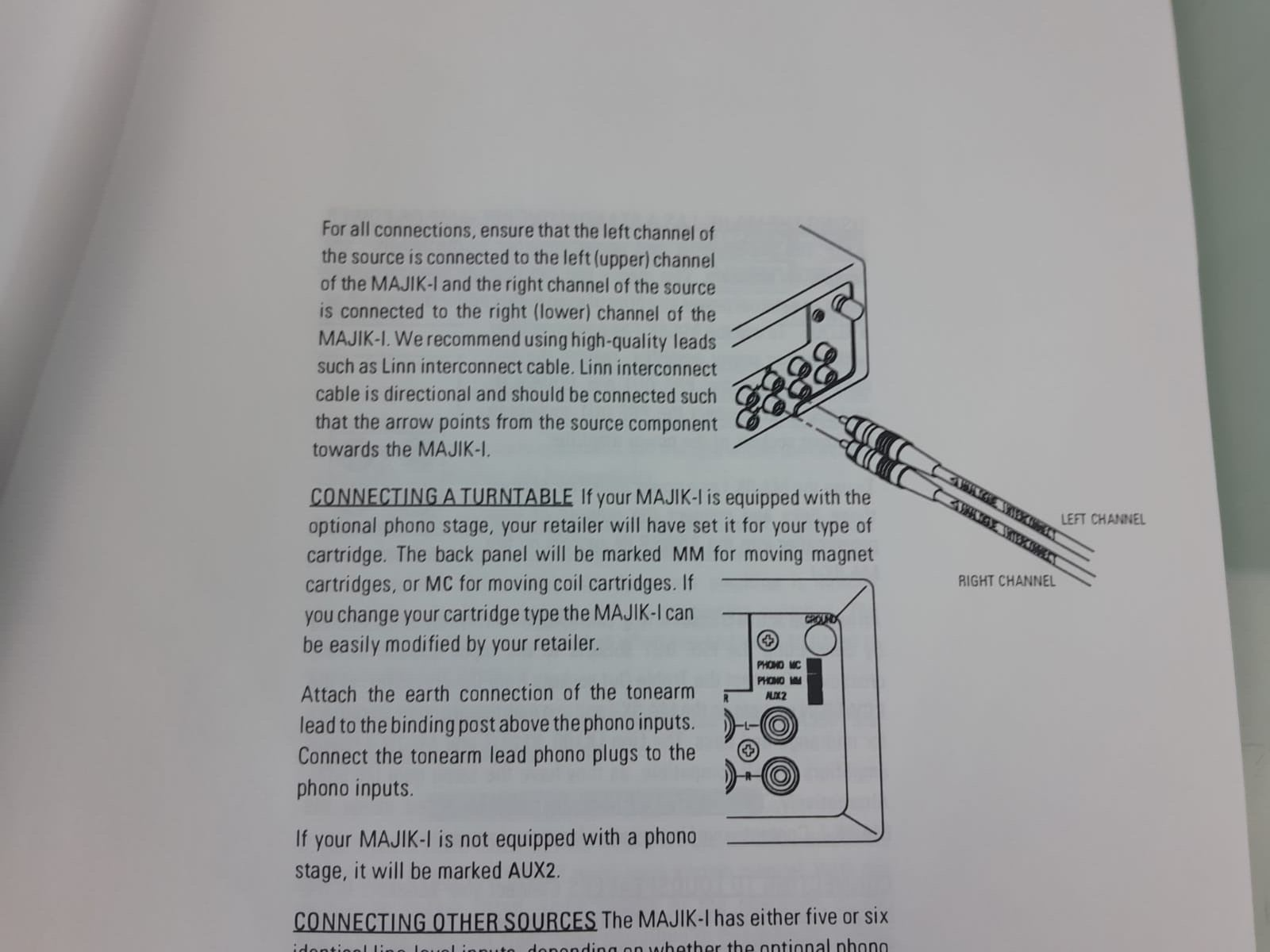 LINN MAJIK I CONTROL AMPLIFIER OWNERS MANUAL