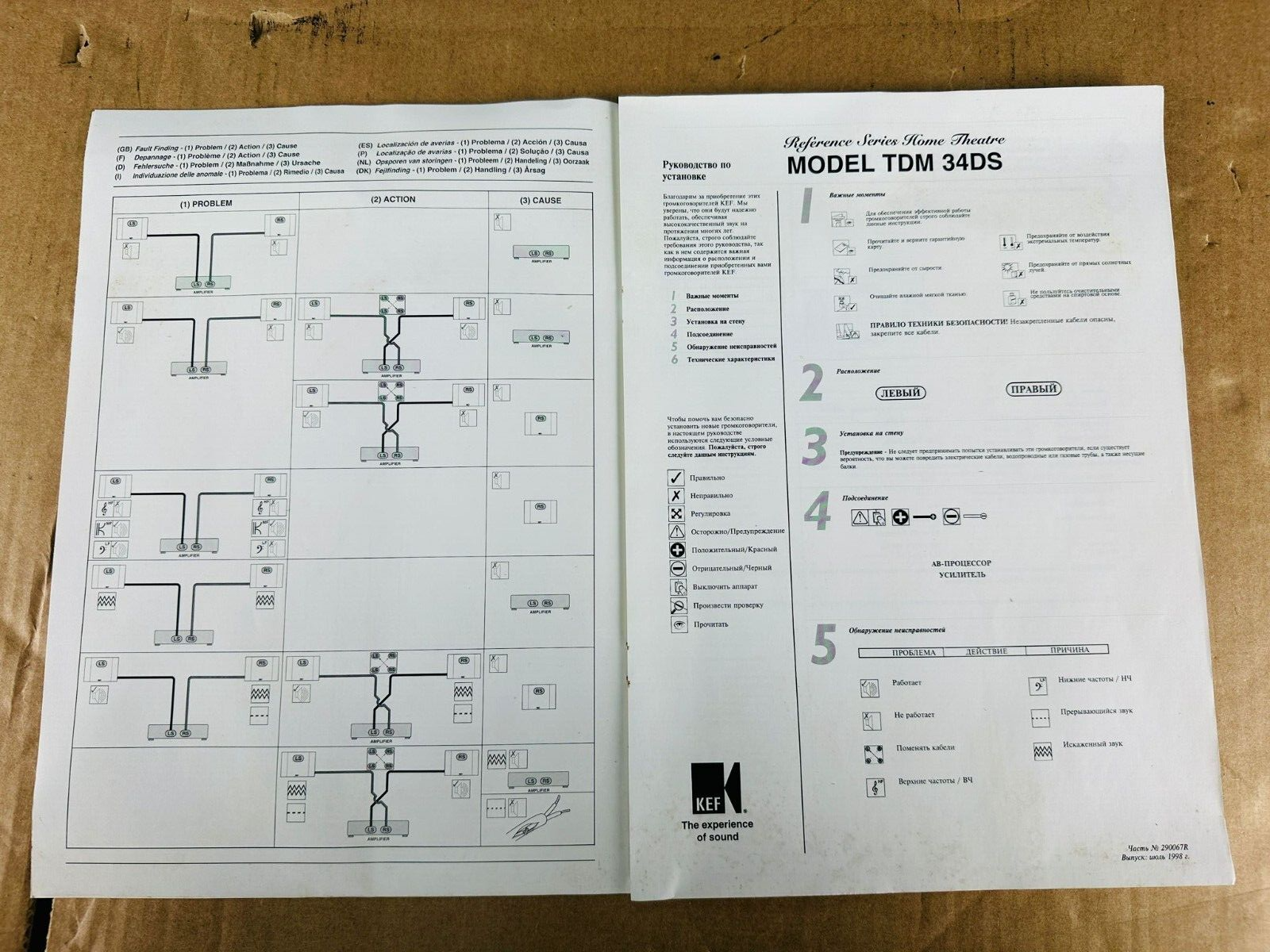KEF TDM 34DS Reference Series Home Theatre Installation Manual