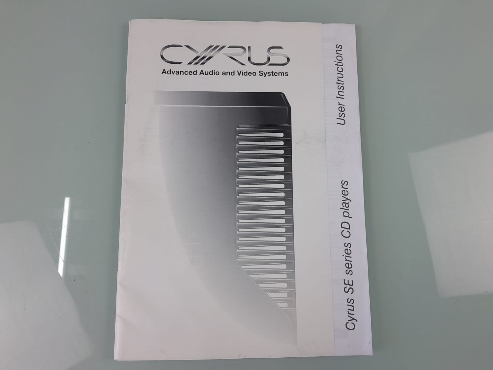 CYRUS SE SERIES CD PLAYER USER INSTRUCTIONS / MANUAL