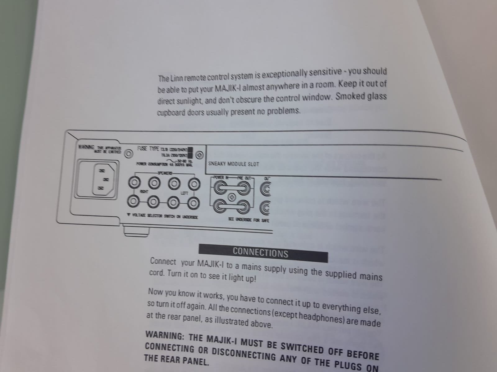 LINN MAJIK I CONTROL AMPLIFIER OWNERS MANUAL
