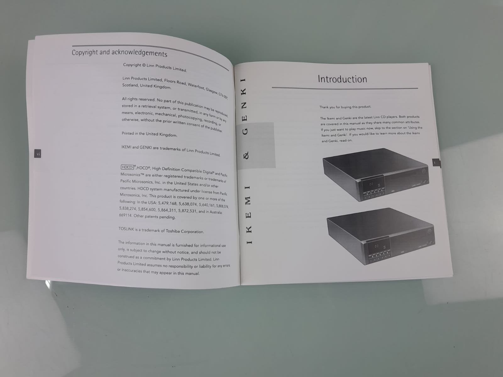 LINN IKEMI & GENKI CD PLAYER OWNERS MANUAL