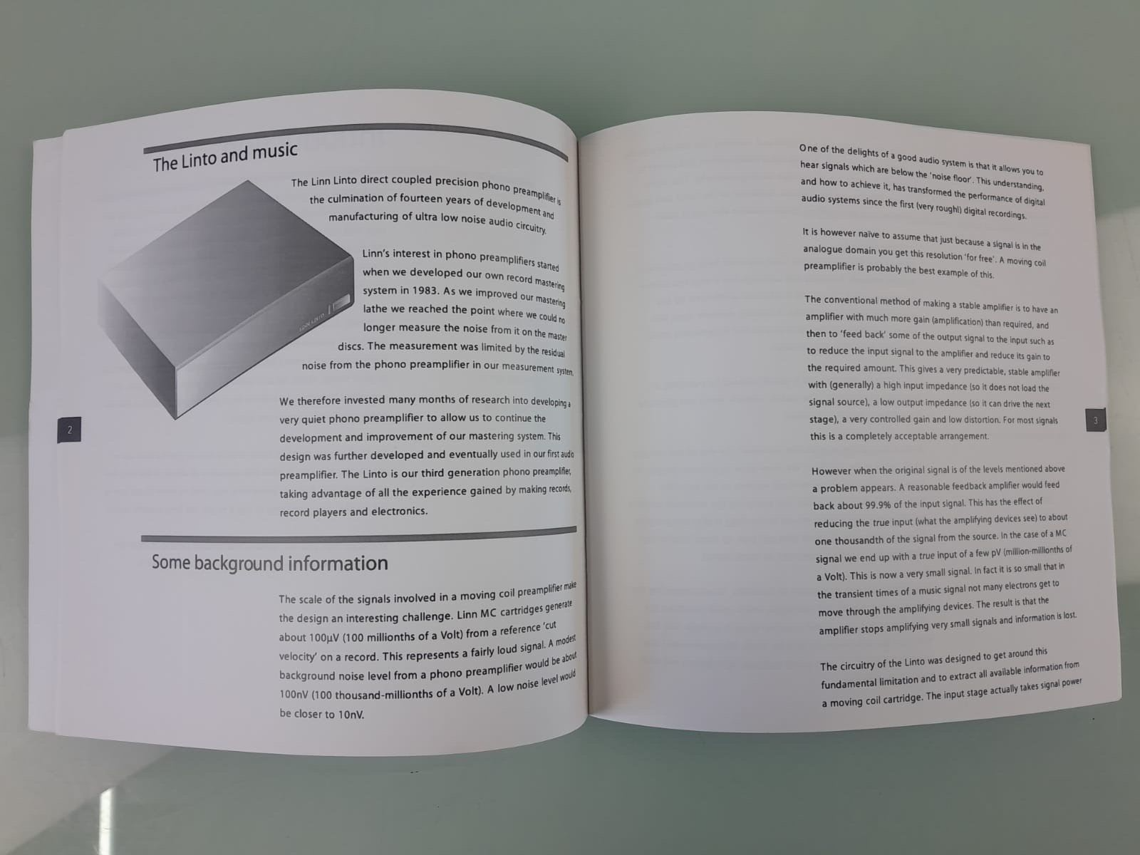 LINN LINTO DIRECT COUPLED PRECISION PHONO PREAMPLIFIER OWNERS MANUAL