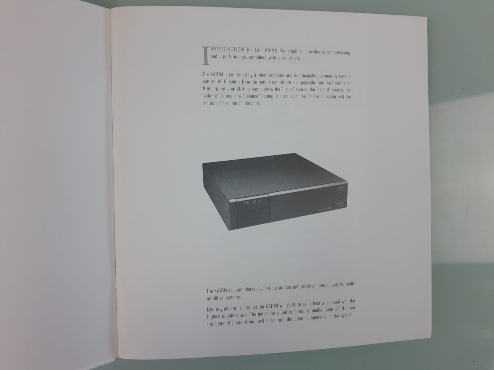 LINN KAIRN PREAMPLIFIER OWNERS MANUAL