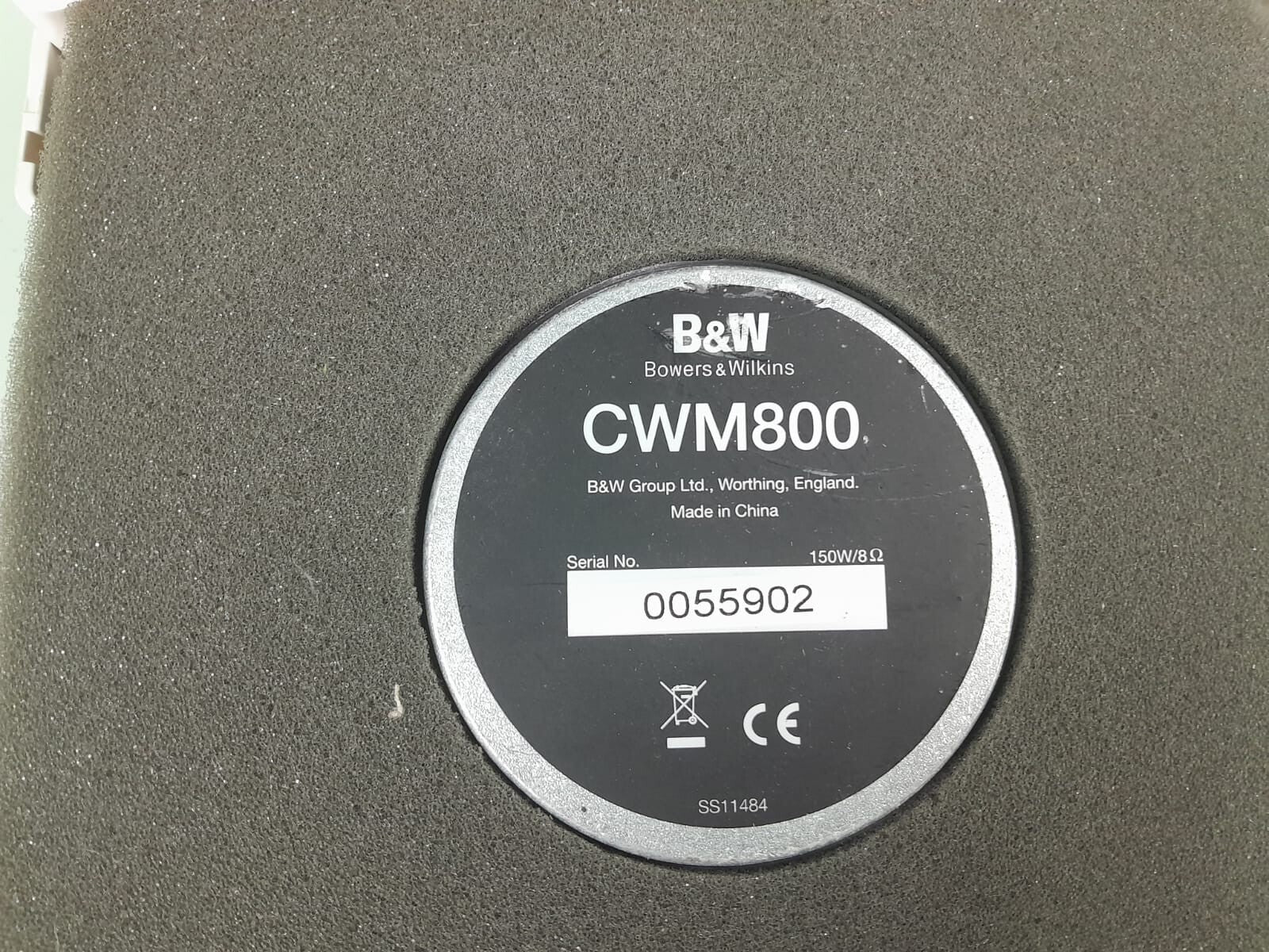 BOWERS & WILKINS B&W CWM 800 IN-WALL SPEAKER