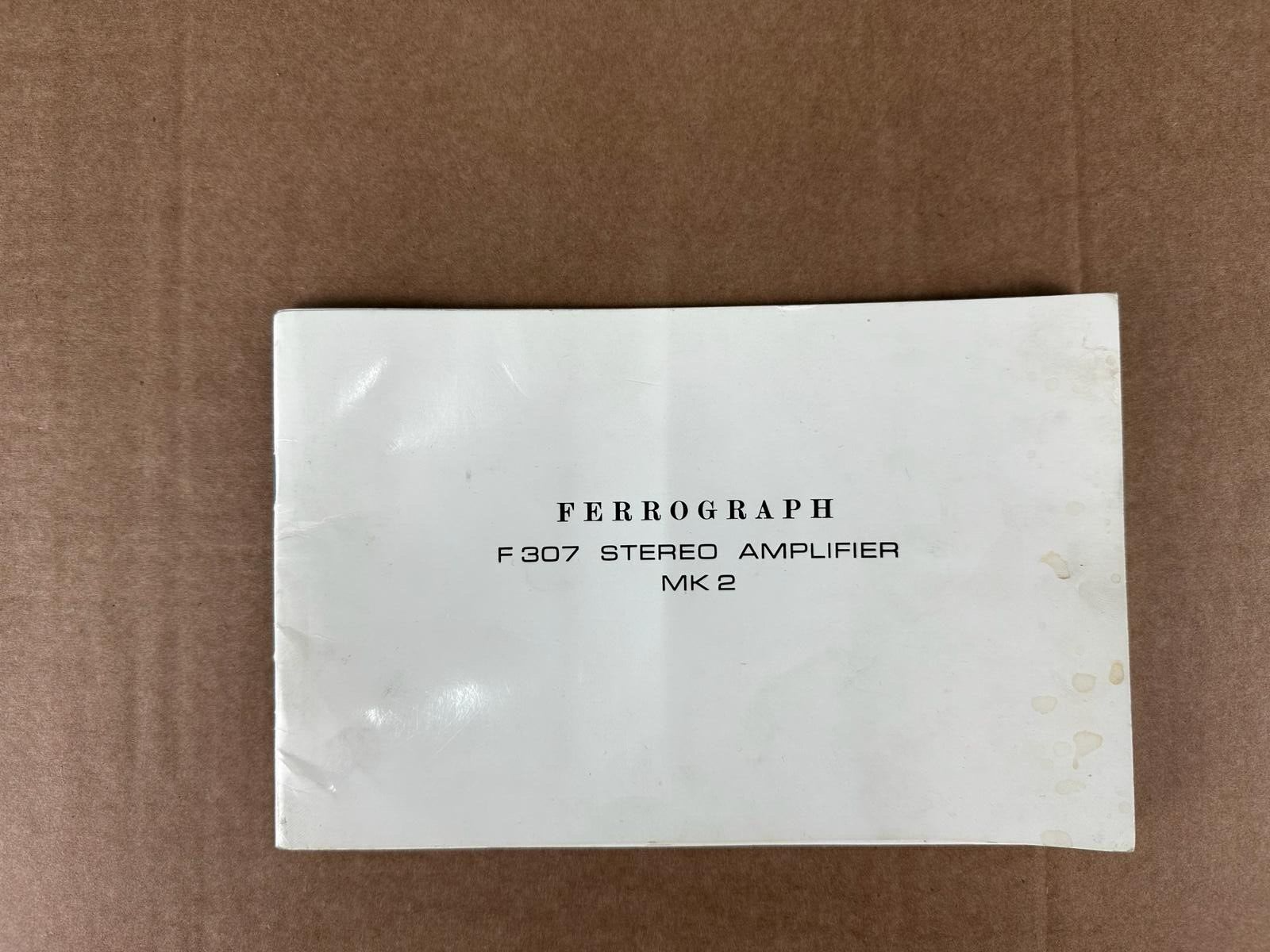 Ferrograph F307 Stereo Amplifier MK2 Manual