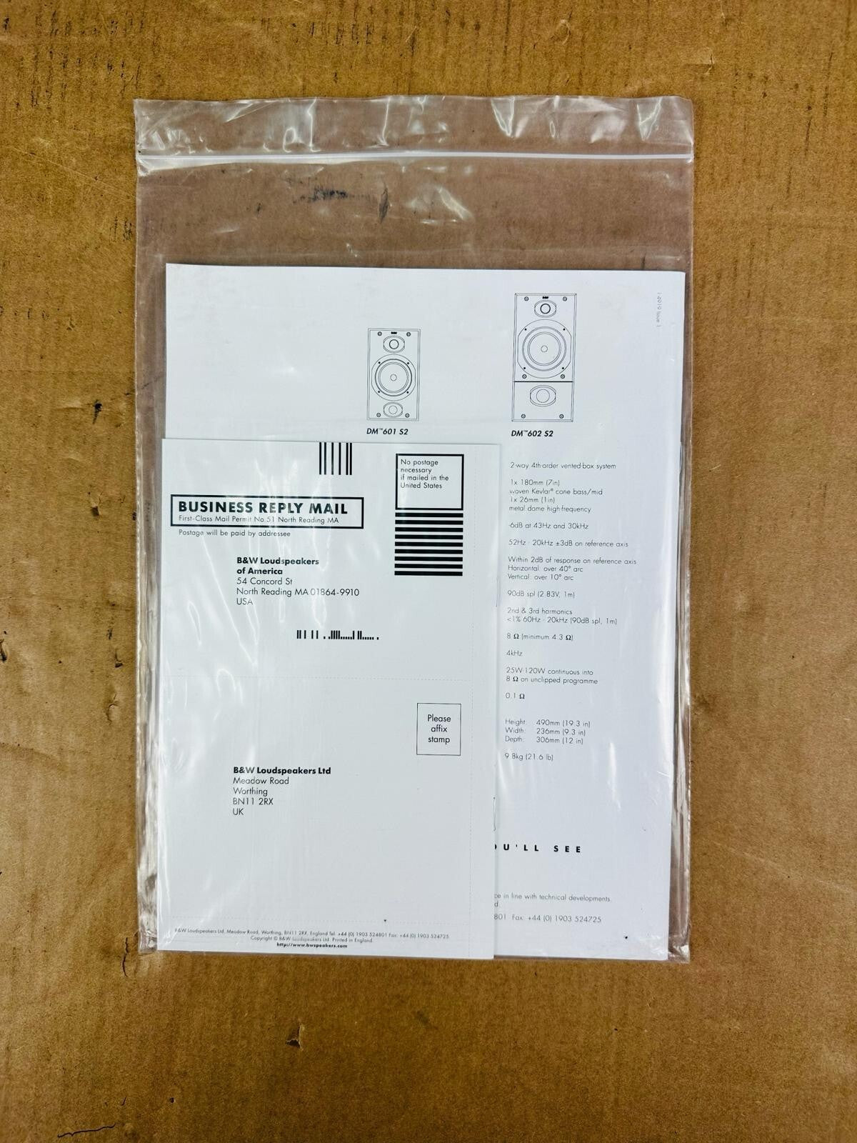 Bowers & Wilkins B&W 600 Series2 DM601 S2 and DM602 S2 Owner's Manual