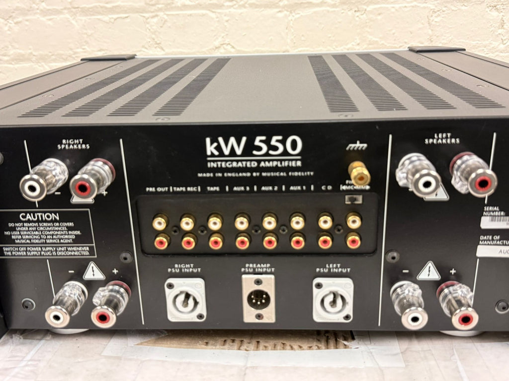 SERVICED MUSICAL FIDELITY KW 550 INTEGRATED AMPLIFIER & KW 550 POWER SUPPLY