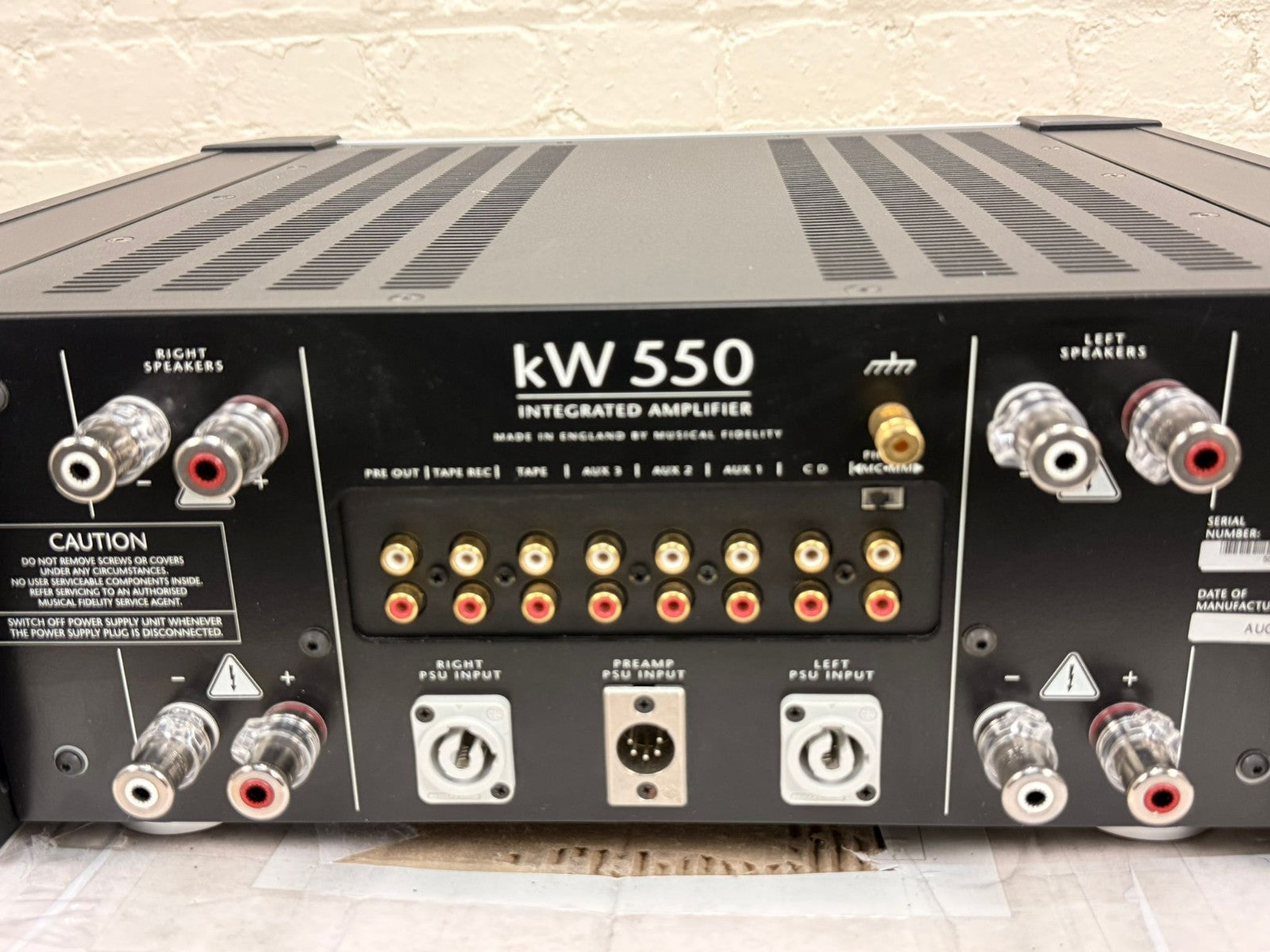 SERVICED MUSICAL FIDELITY KW 550 INTEGRATED AMPLIFIER & KW 550 POWER SUPPLY
