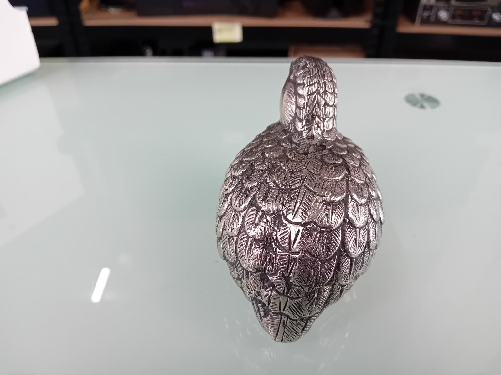 GUCCI MADE IN ITALY VINTAGE SILVER PEWTER QUAIL SUGAR CASTER