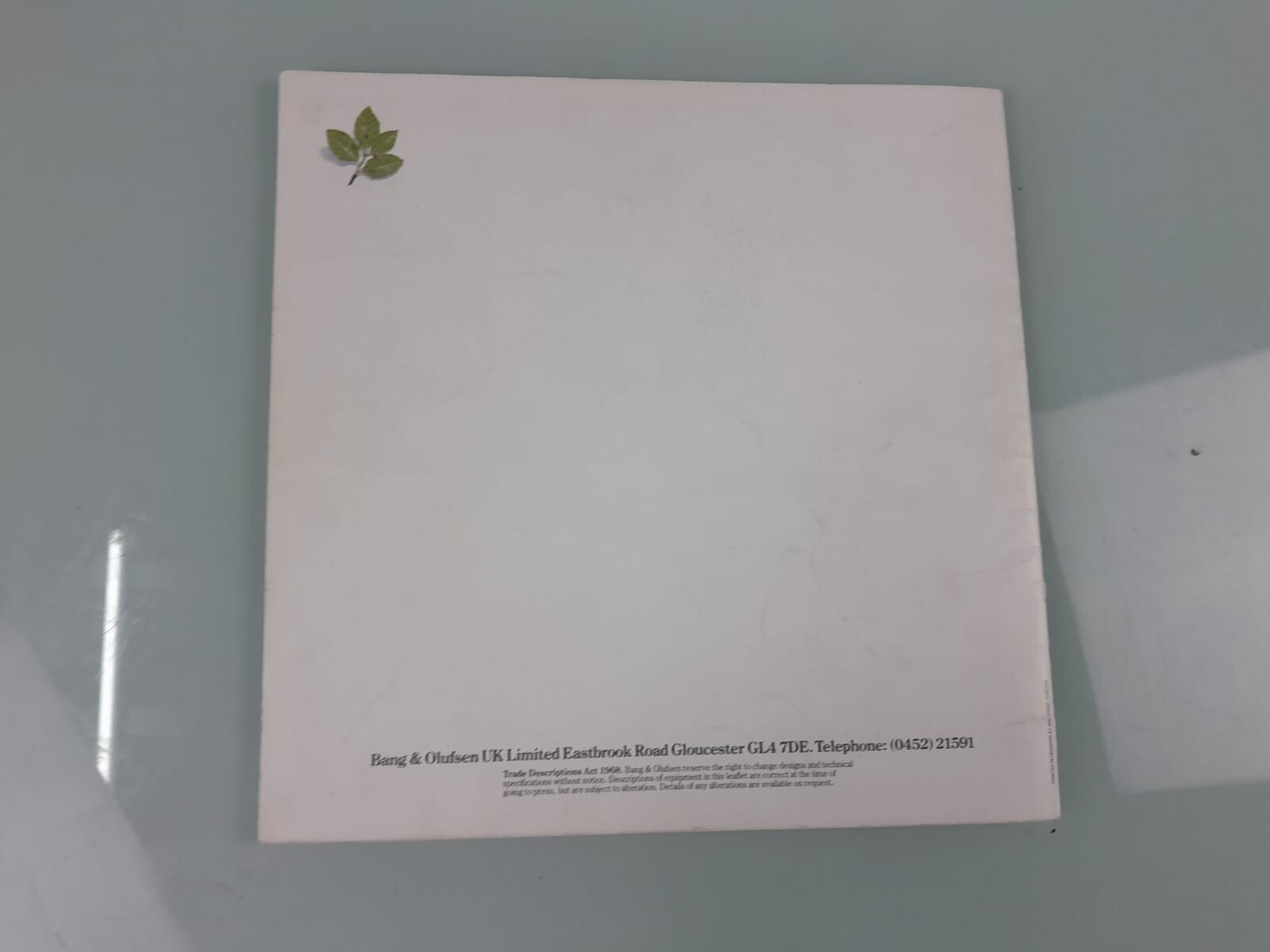 BANG & OLUFSEN B&O HIGH FIDELITY BROCHURE