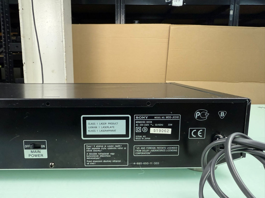 SONY MDS JE510 MINIDISC DECK WITH REMOTE
