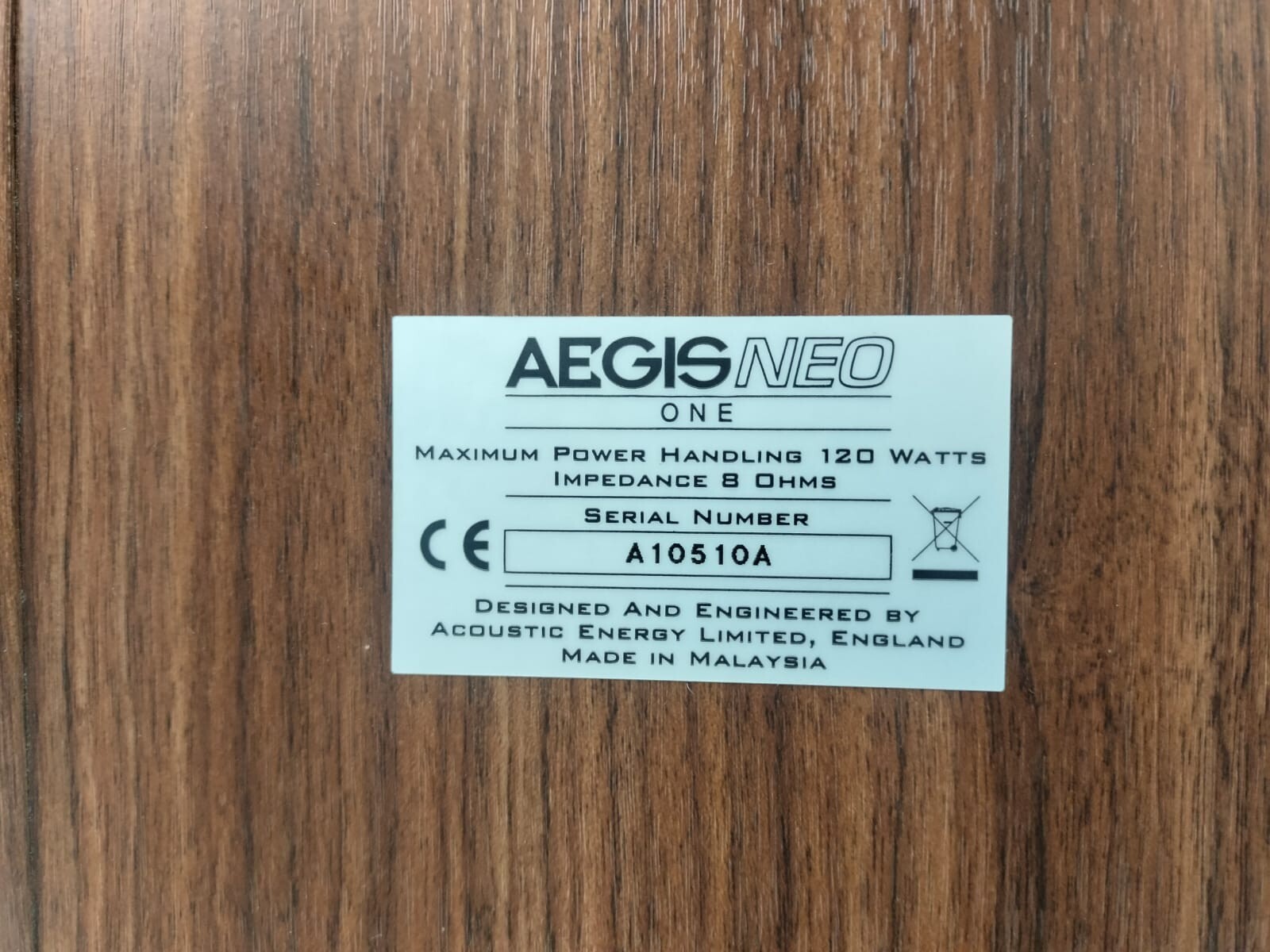 ACOUSTIC ENERGY AEGIS NEO ONE SPEAKERS