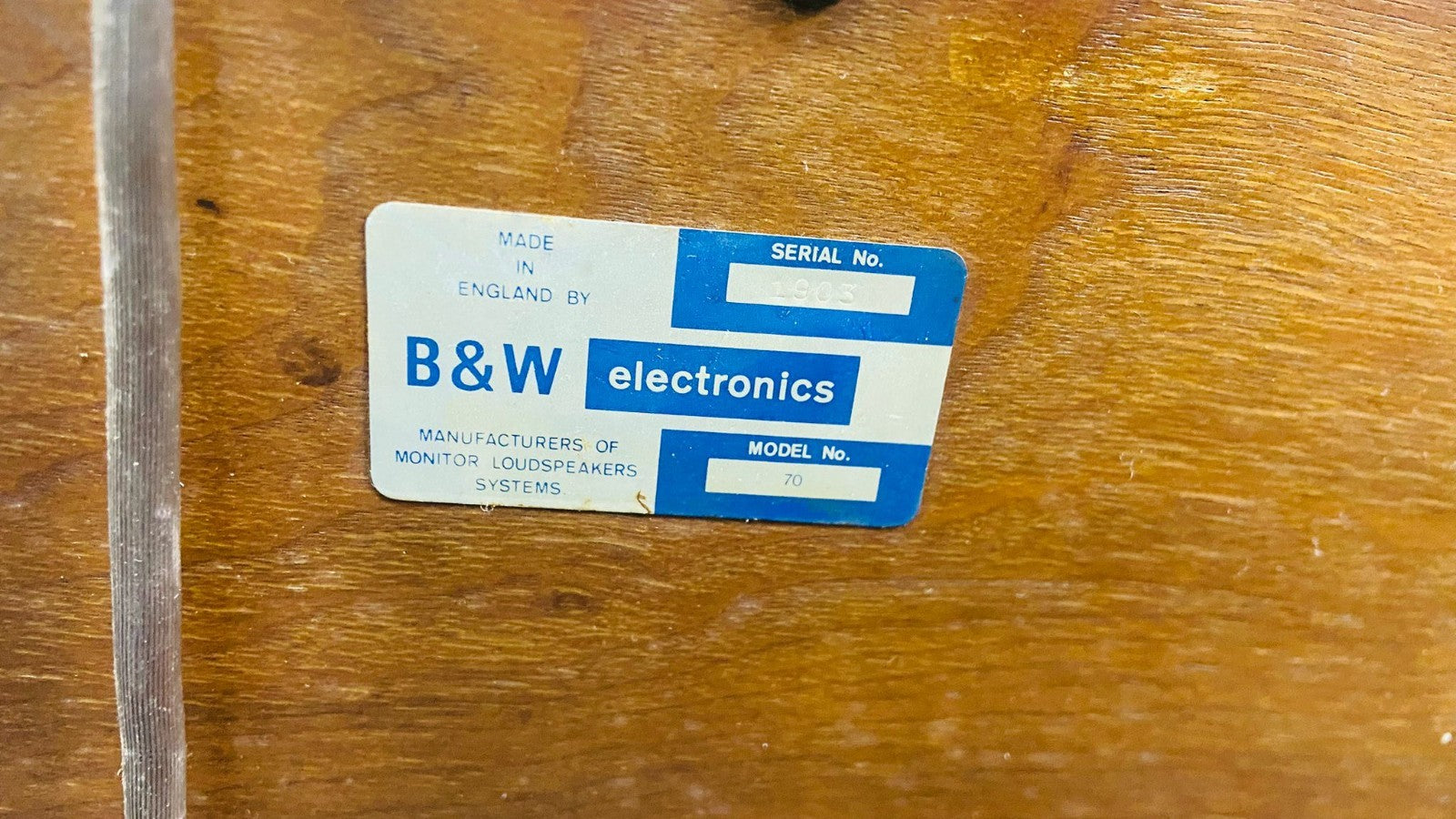 B&W BOWERS & WILKINS DM 70 70C 702 ELECTROSTATIC TWEETER SPEAKER #003