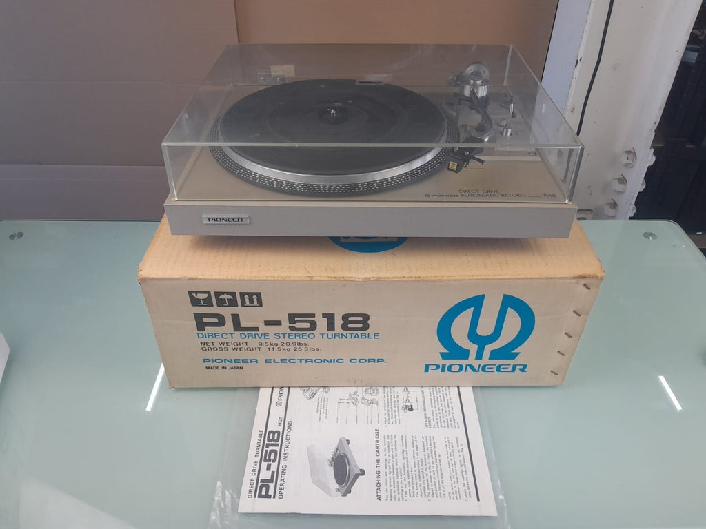 PIONEER PL 518 DIRECT DRIVE STEREO TURNTABLE WITH ADC 10E MK IV CARTRIDGE
