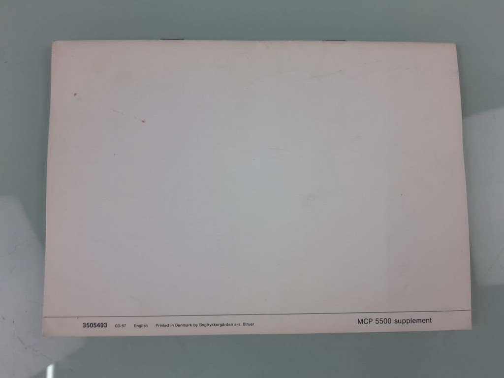 BANG & OLUFSEN B&O MASTER CONTROL PANEL 5500 MANUAL SUPPLEMENT