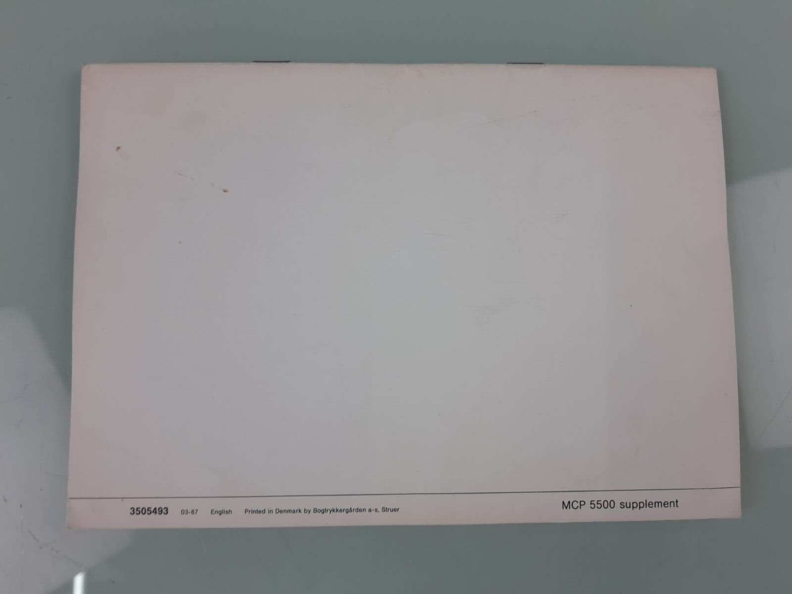 BANG & OLUFSEN B&O MASTER CONTROL PANEL 5500 MANUAL SUPPLEMENT