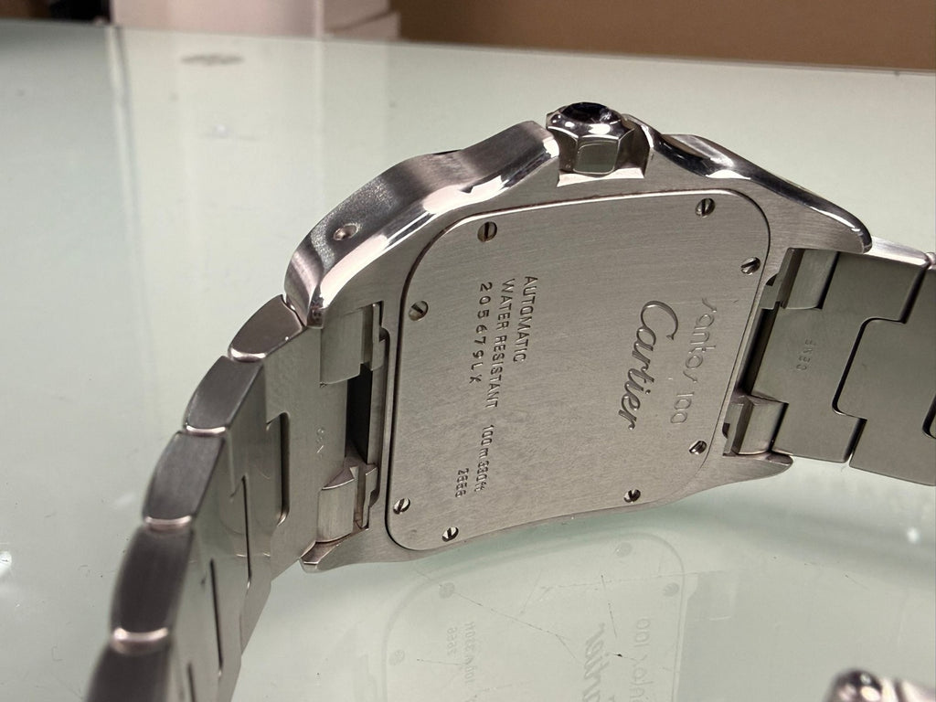 CARTIER SANTOS 100 2656 AUTOMATIC STEEL & GOLD WATCH