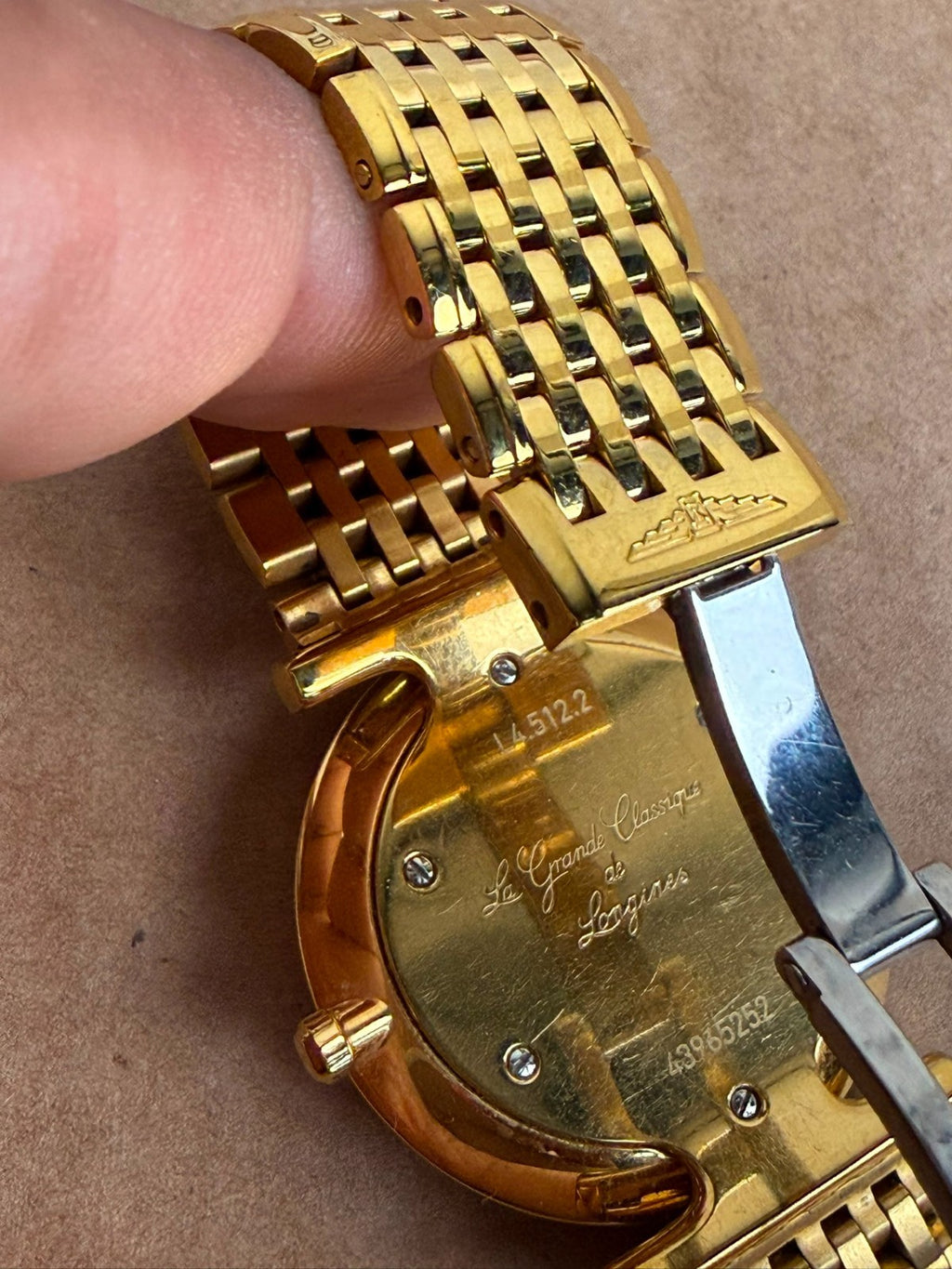 LONGINES LA GRANDE CLASSIQUE GOLD PLATED QUARTZ DIAMOND MOTHER OF PEARL WATCH