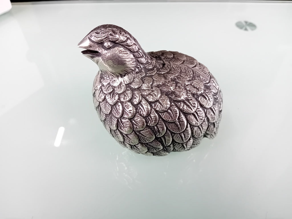 GUCCI MADE IN ITALY VINTAGE SILVER PEWTER QUAIL SUGAR CASTER