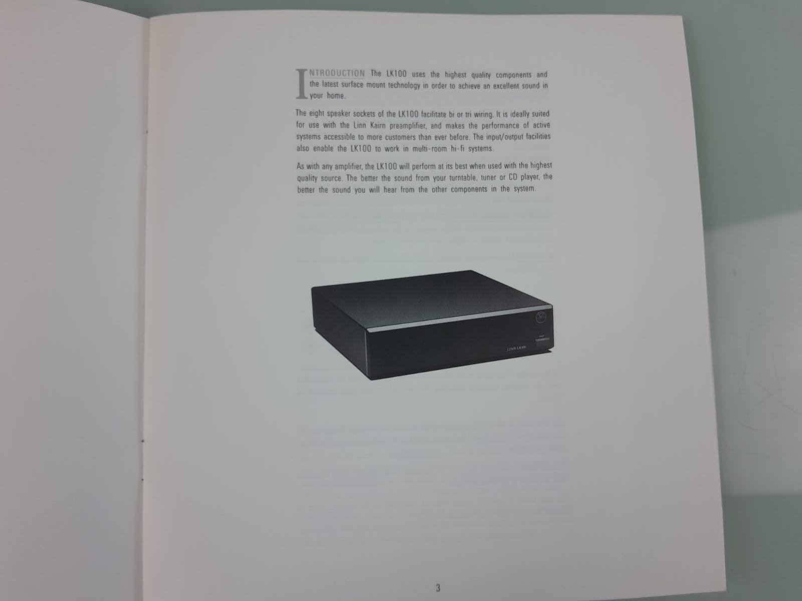 LINN LK 100 POWER AMPLIFIER OWNERS MANUAL