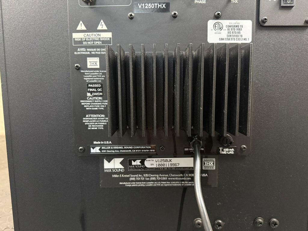 Miller Kreisel  M&K SOUND V1250THX SUBWOOFER