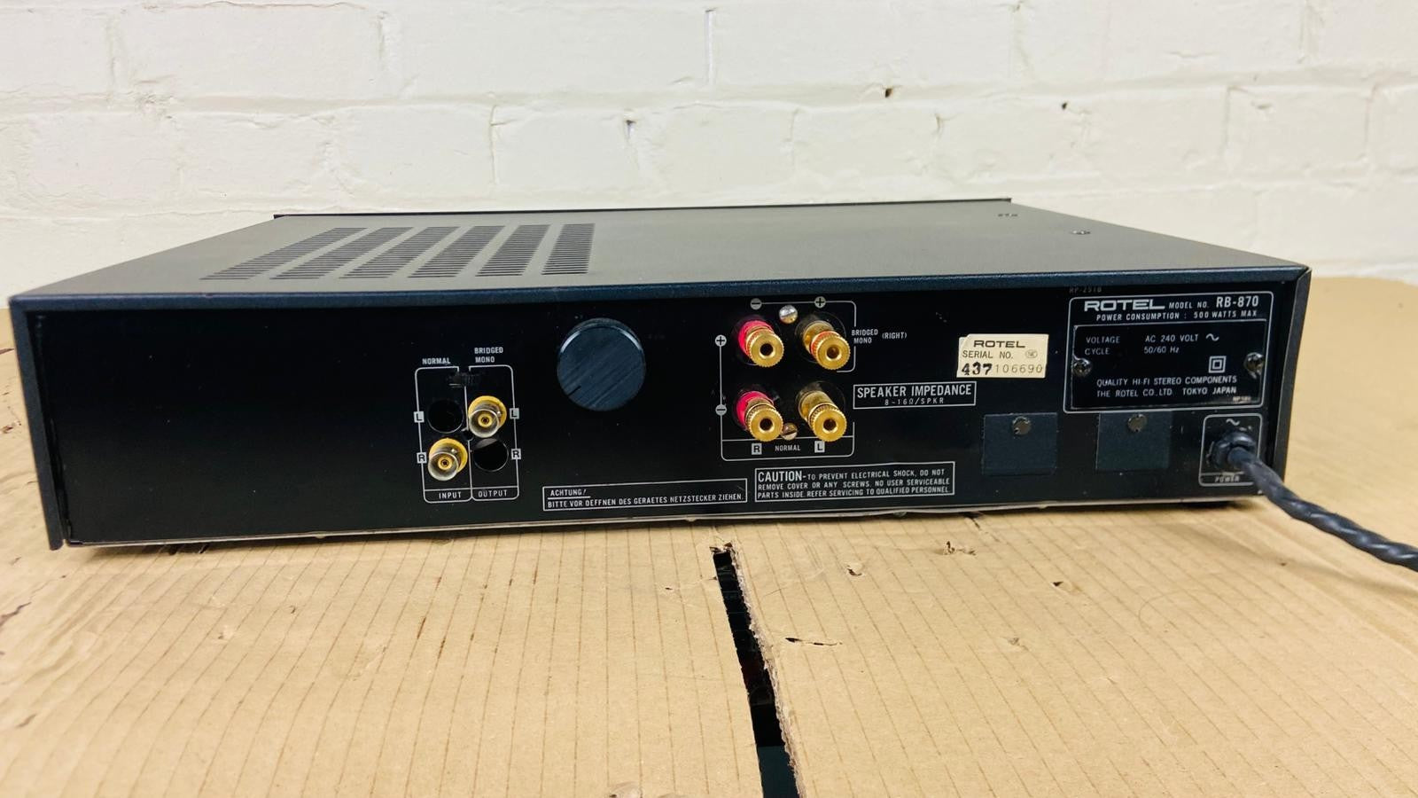 ROTEL RB 870 STEREO POWER AMPLIFIER