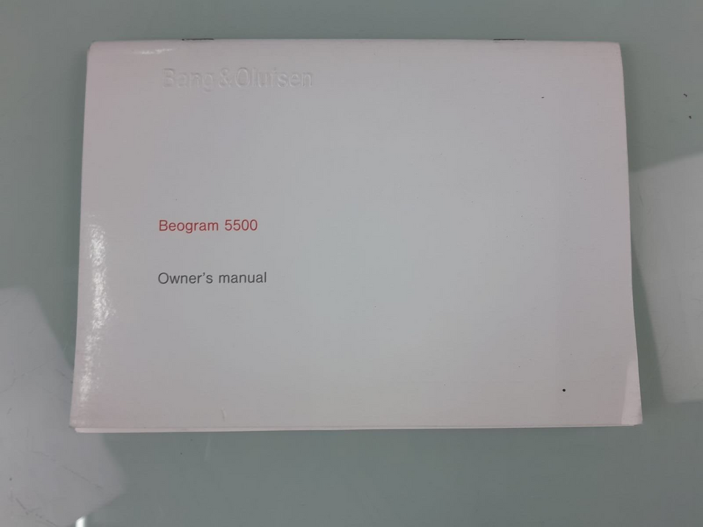 B&O BANG & OLUFSEN BEOGRAM 5500 OWNER'S MANUAL