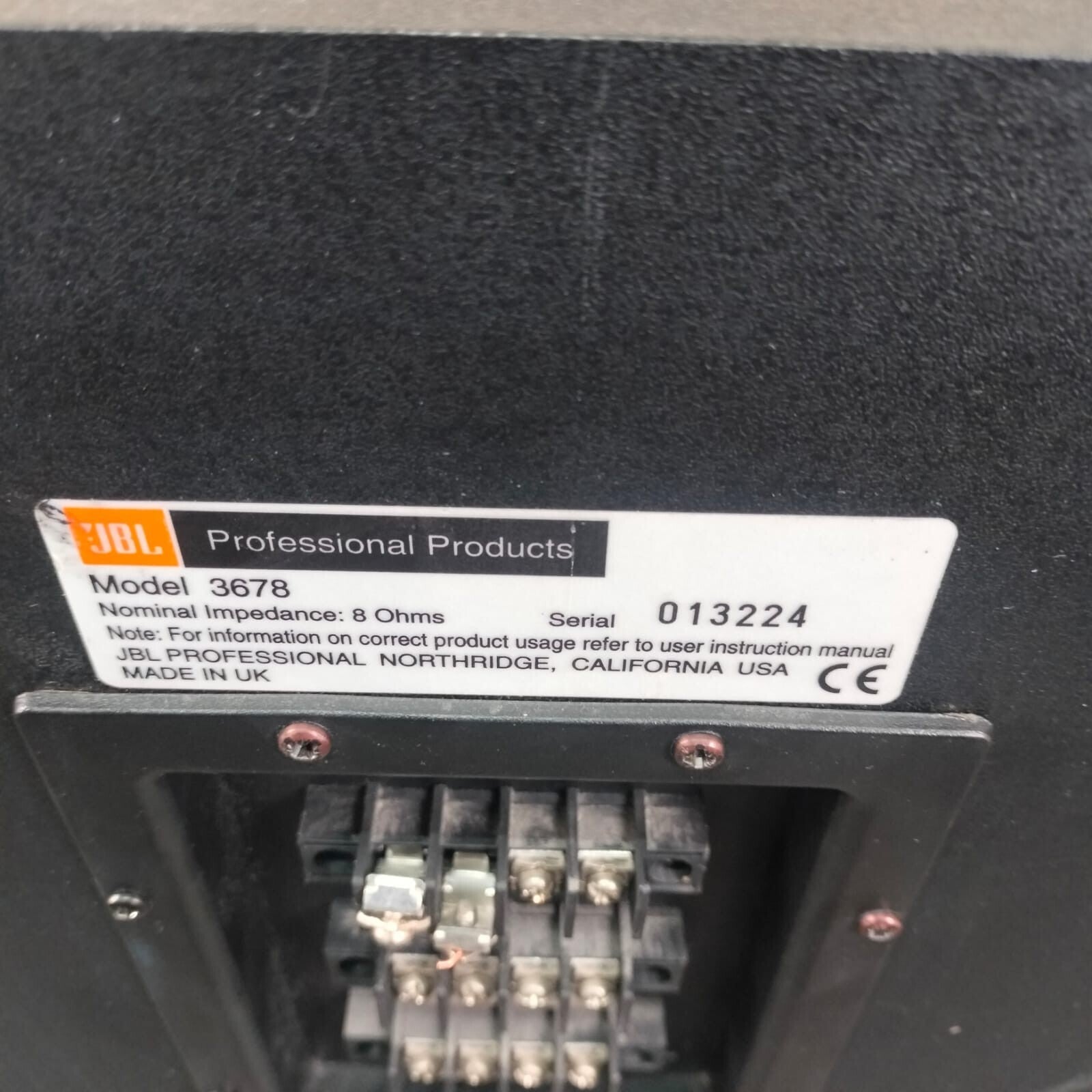 JBL PRO 3678 Single Woofer Bass Box #004
