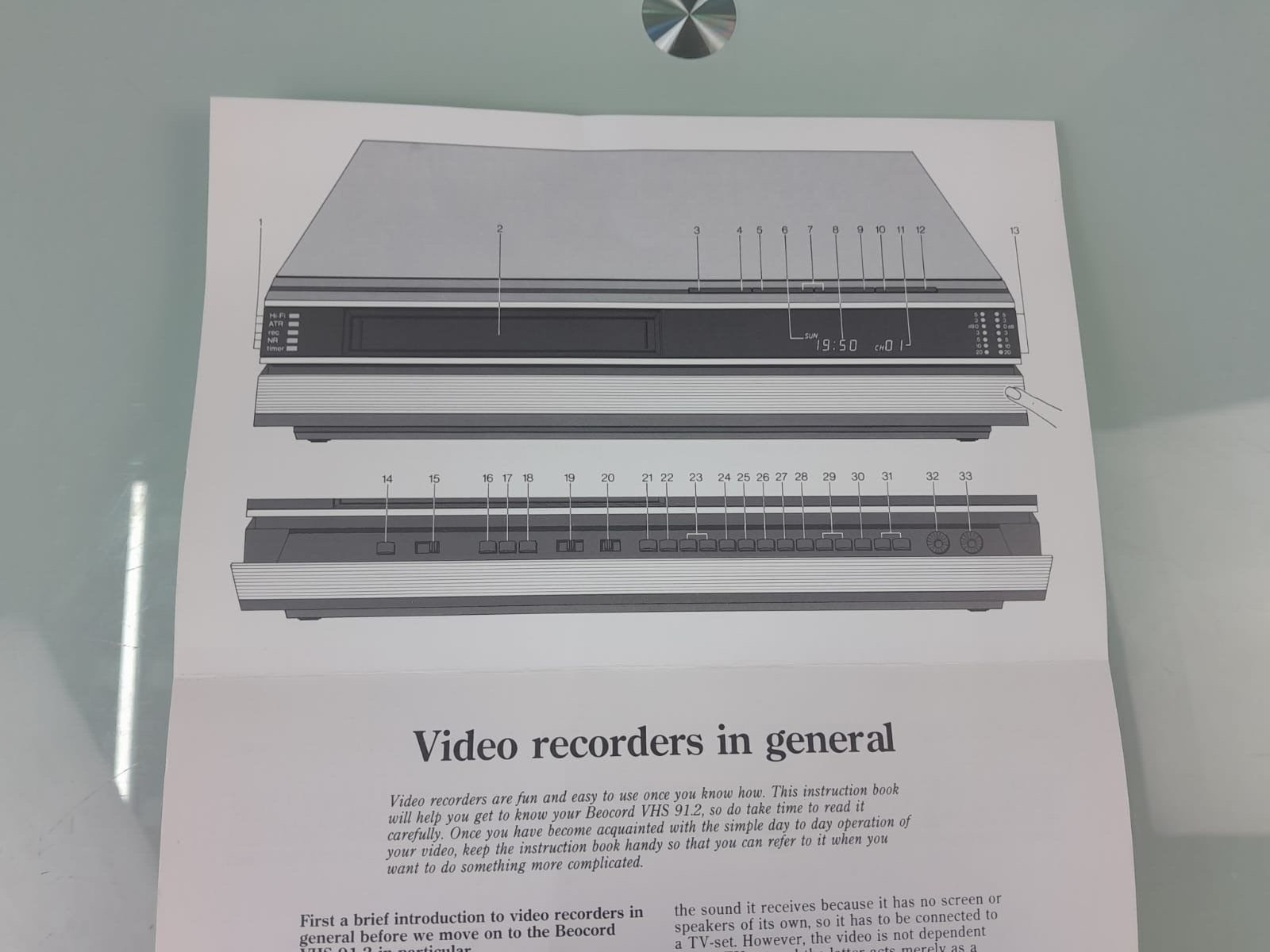 BANG & OLUFSEN B&O BEOCORD VHS 91.2 MANUAL