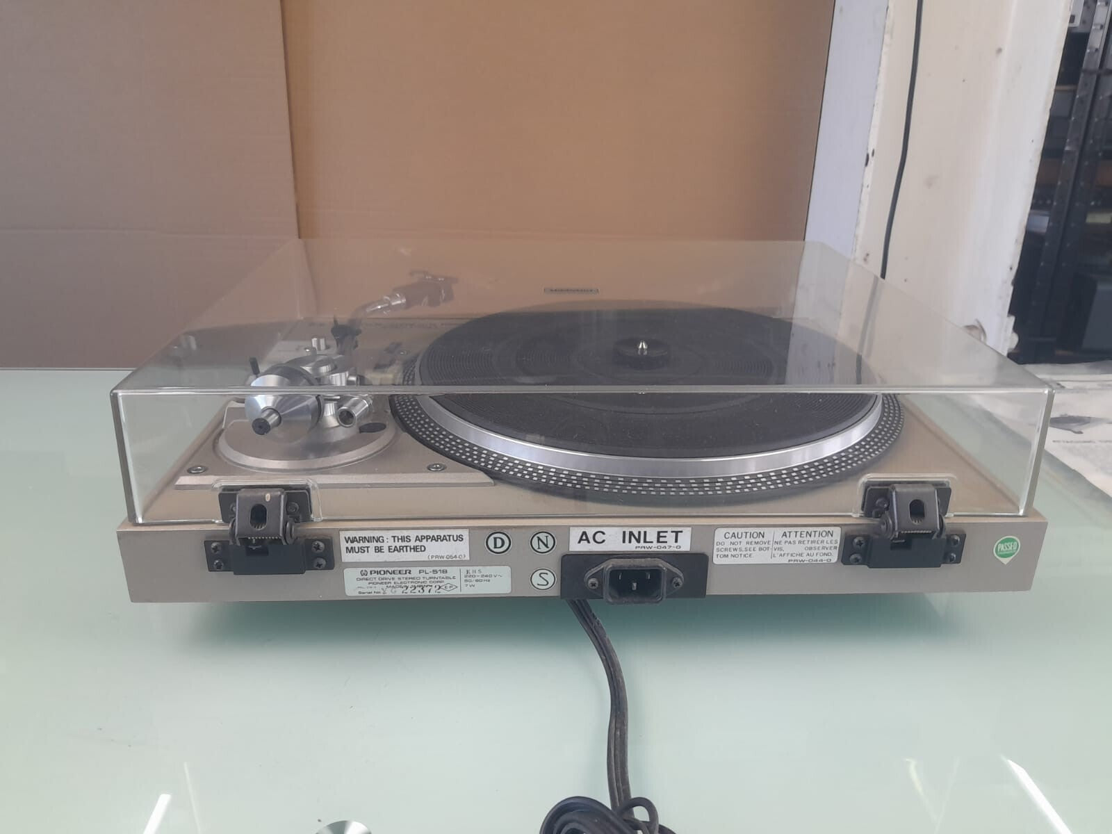 PIONEER PL 518 DIRECT DRIVE STEREO TURNTABLE WITH ADC 10E MK IV CARTRIDGE