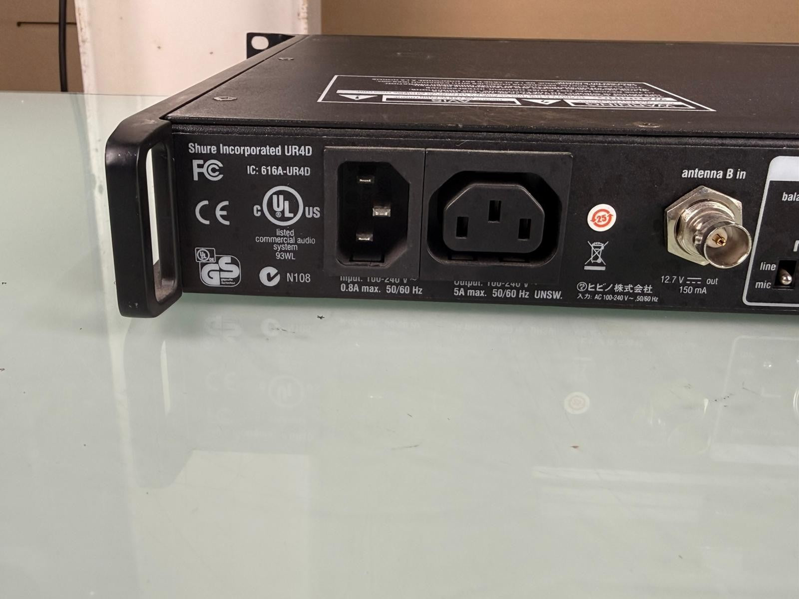 Shure UR4D J5E Dual Channel Wireless Receiver 578-638 MHz #003
