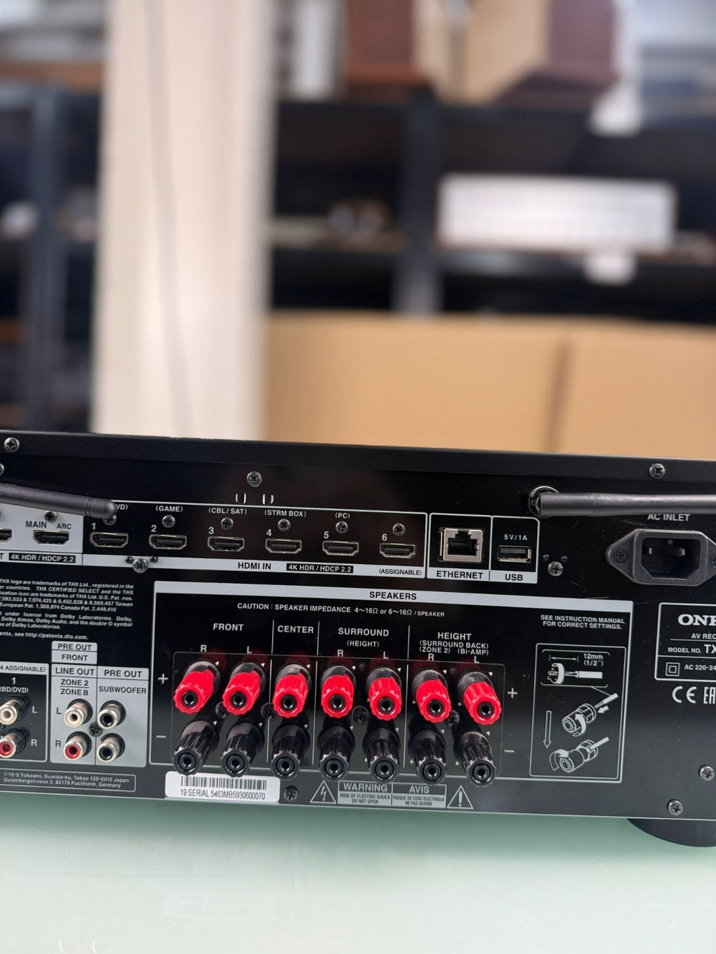 ONKYO TX NR696 AV RECEIVER WITH REMOTE