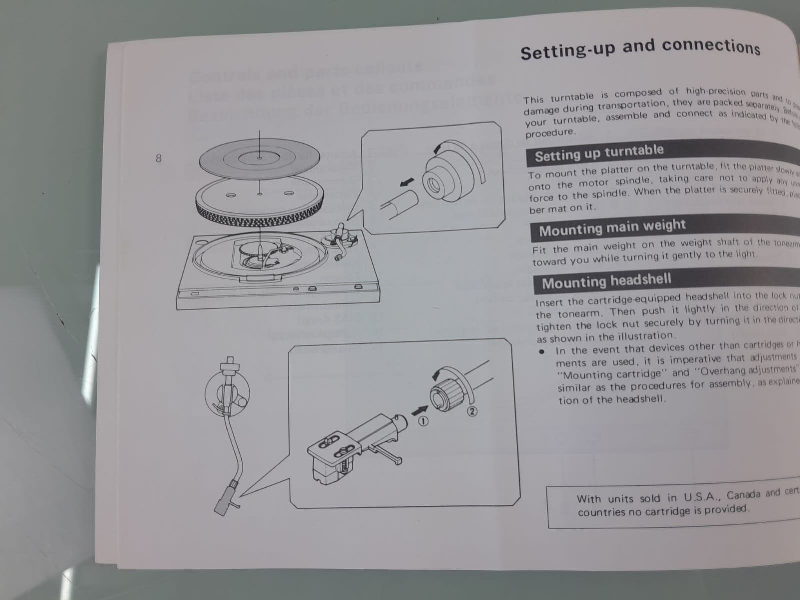 SANSUI FR D3 TURNTABLE OPERATING INSTRUCTIONS / MANUAL