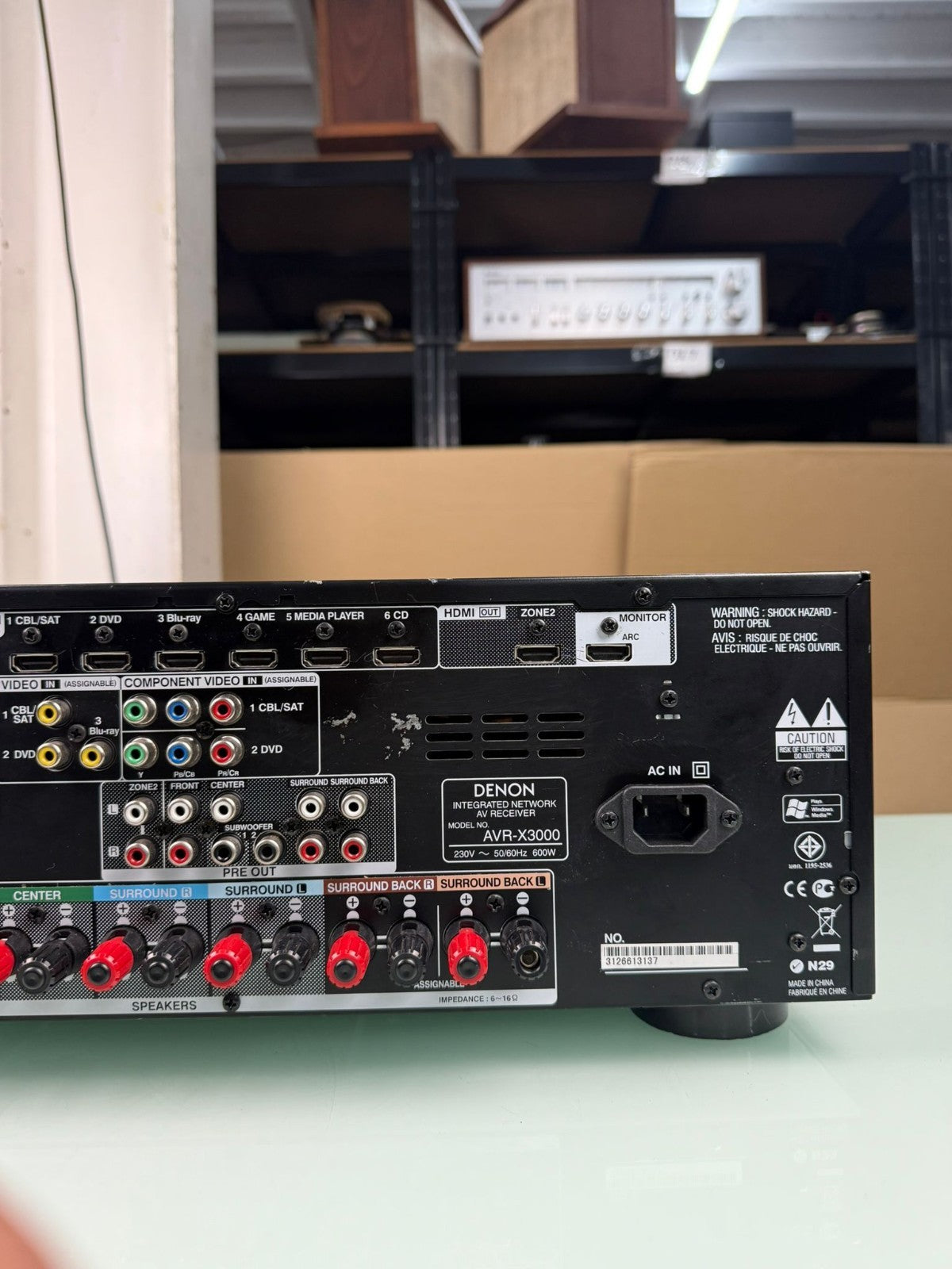 Denon AVR-X3000 7.1 Channel AV Receiver 150W 3D 4K NETWORK USB 7xHDMI Amplifier