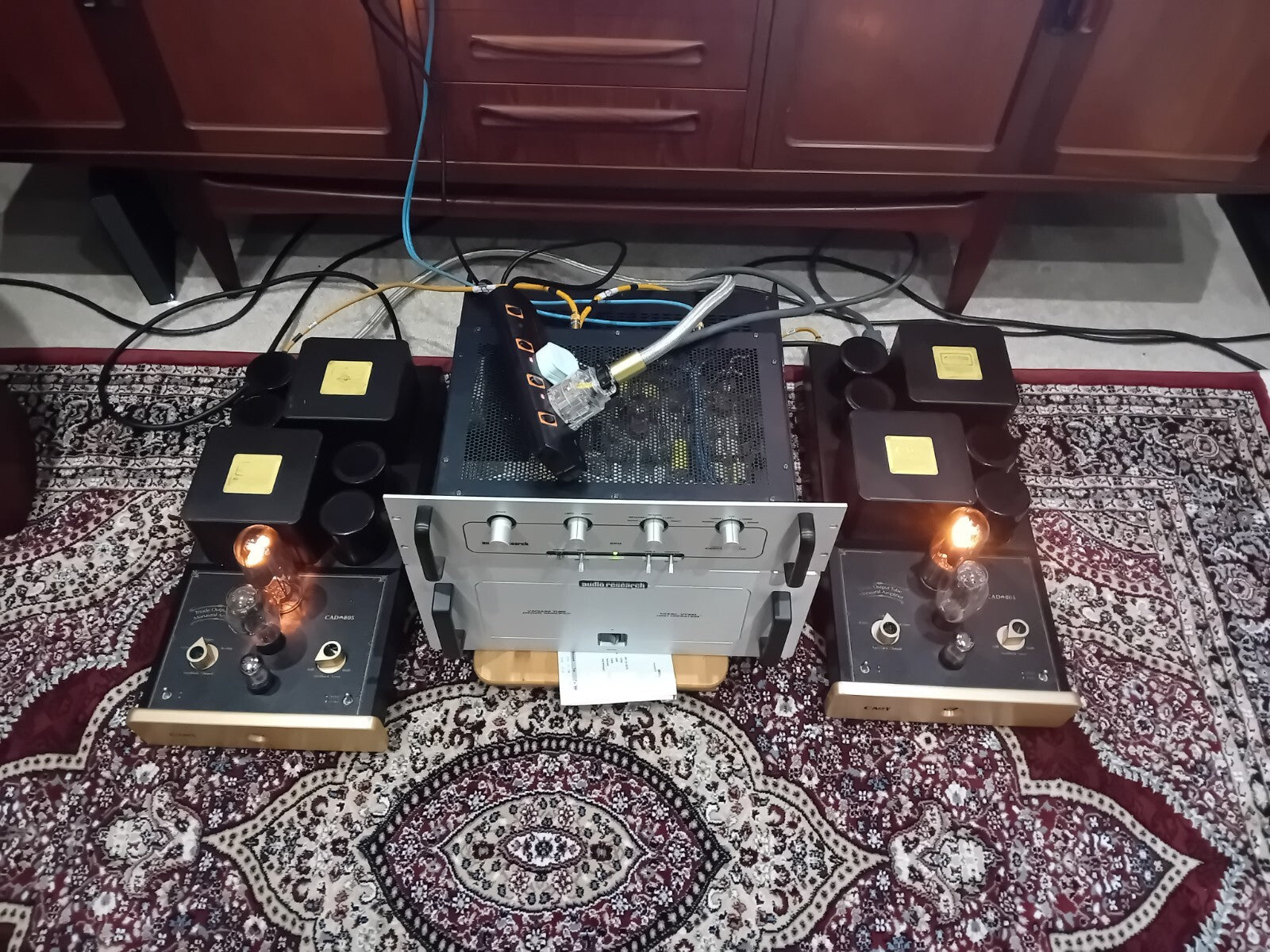 Cary CAD 805 triode output monaural tube valve power amplifiers mono blocks