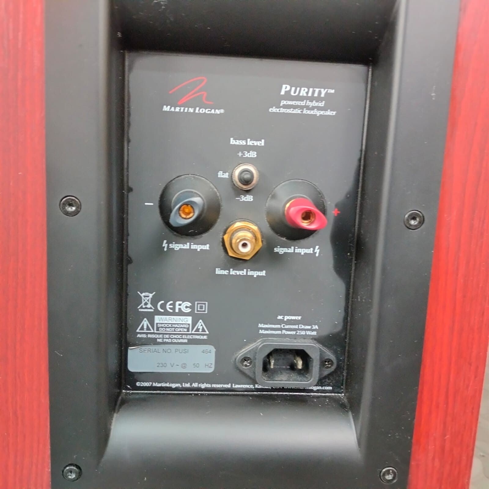 MARTIN LOGAN PURITY HYBRID ELECTROSTATIC FLOOR STANDING SPEAKERS