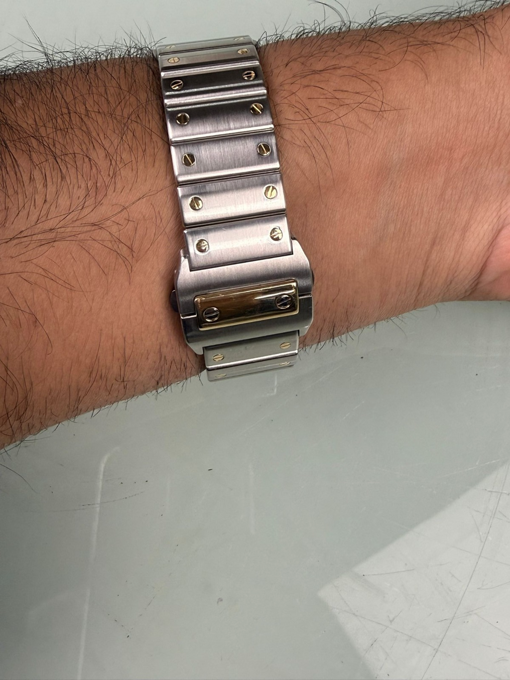 CARTIER SANTOS 100 2656 AUTOMATIC STEEL & GOLD WATCH