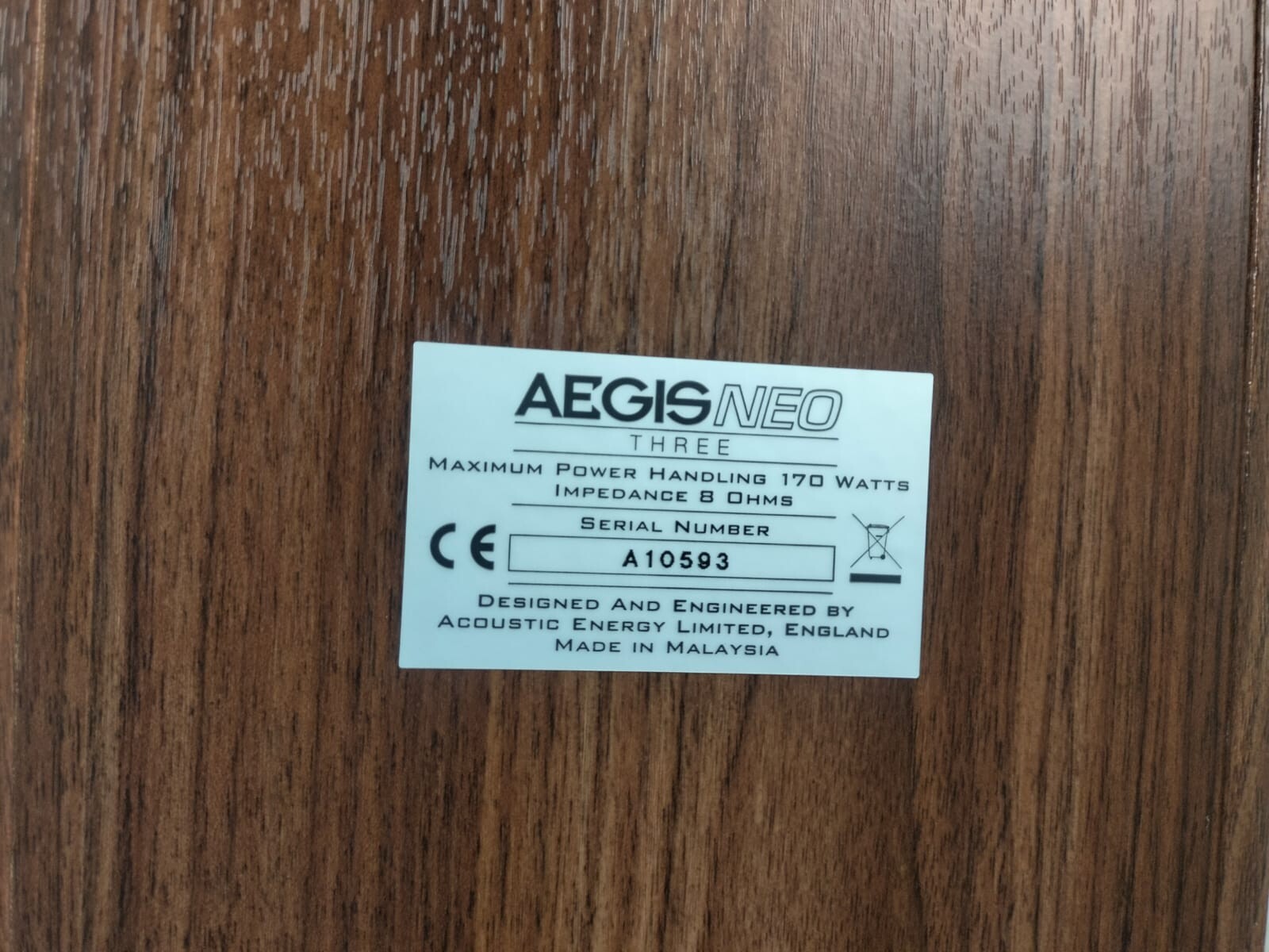 ACOUSTIC ENERGY AEGIS NEO THREE FLOOR STANDING SPEAKERS