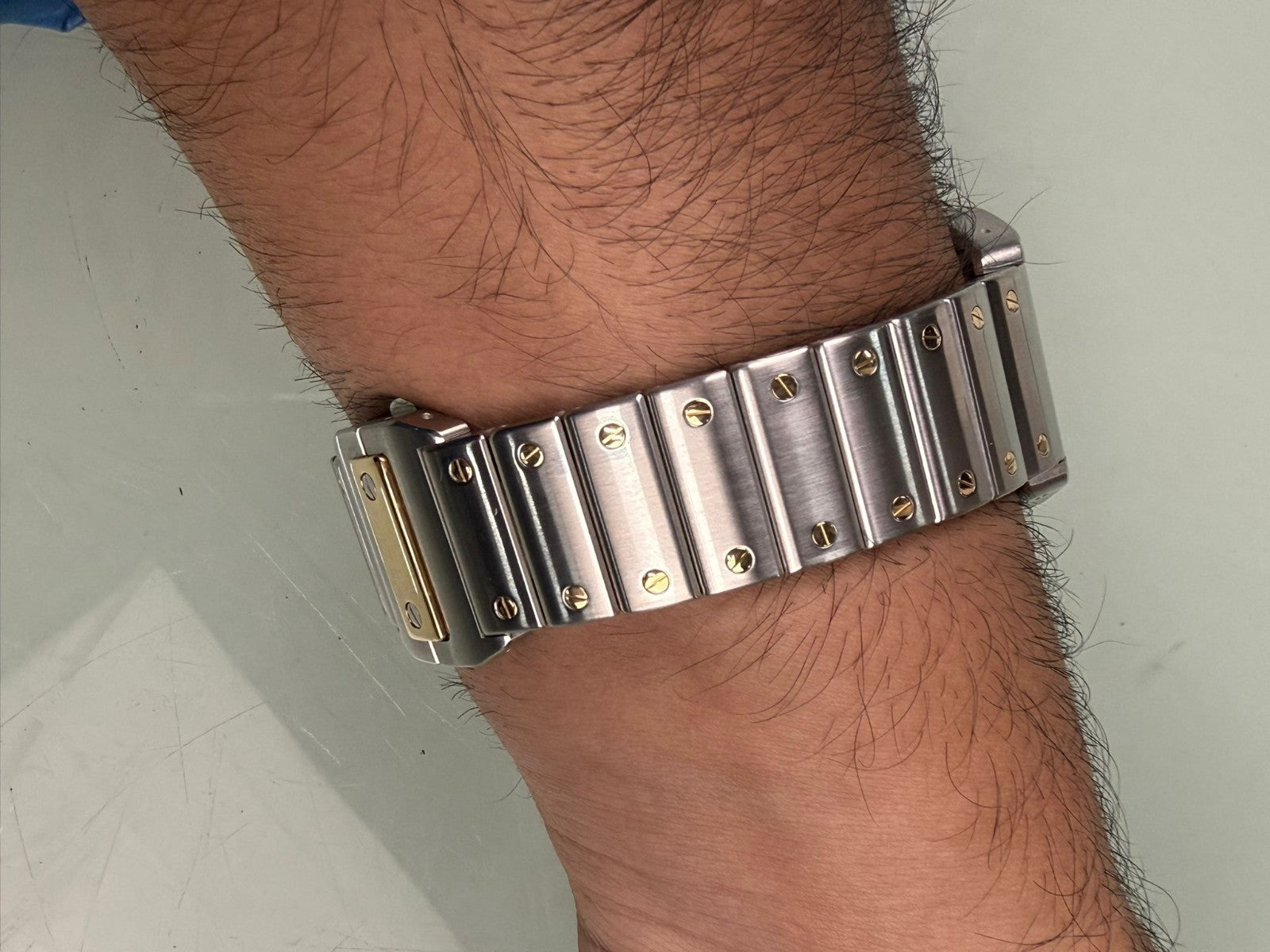 CARTIER SANTOS 100 2656 AUTOMATIC STEEL & GOLD WATCH