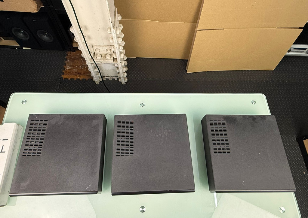 LINN LK100 POWER AMPLIFIERS x3 KABER ACTIV CARDS MID BASS TREBLE