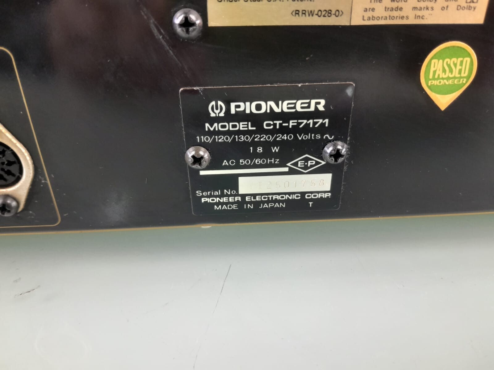 SERVICED PIONEER CT F7171 STEREO CASSETTE TAPE DECK