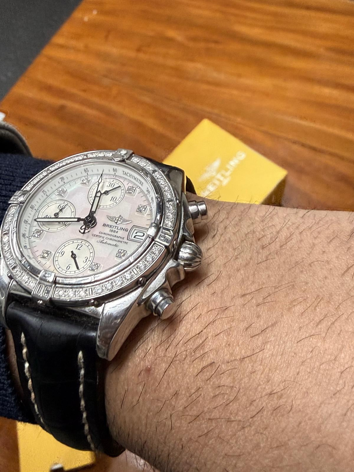 SERVICED! BREITLING 1884 CHRONO COCKPIT A13357 WATCH WITH BOX AND PAPERS