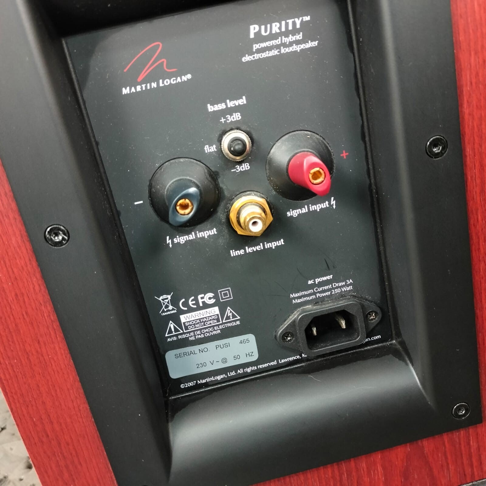 MARTIN LOGAN PURITY HYBRID ELECTROSTATIC FLOOR STANDING SPEAKERS