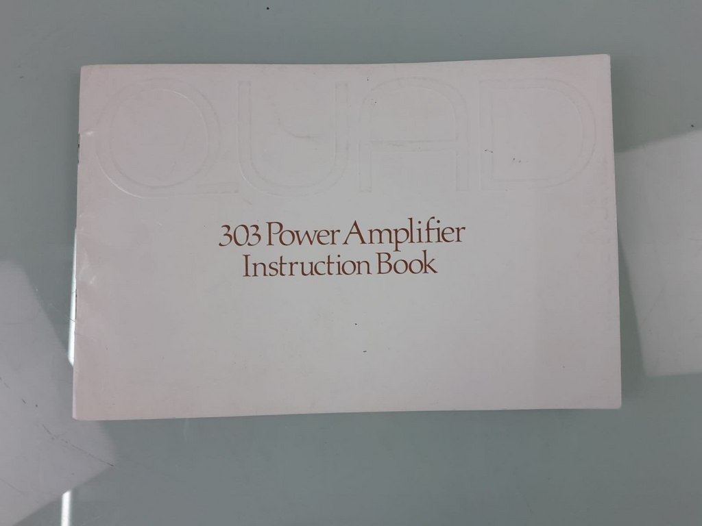 QUAD 303 POWER AMPLIFIER INSTRUCTION BOOK / MANUAL